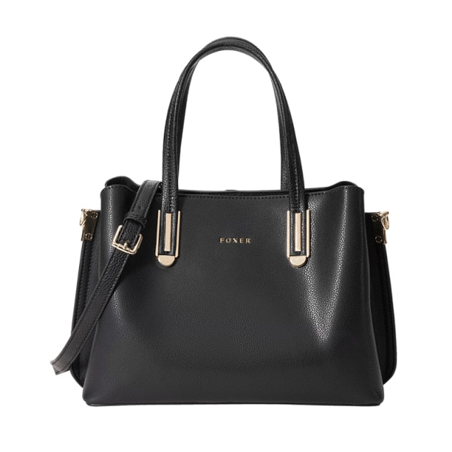 FOXER Brand Luxury Handbag Cow Leather Women's Bag Commute Top-handle Purse Bag Lady Elegant Totes Female Classic Crossbody Bag