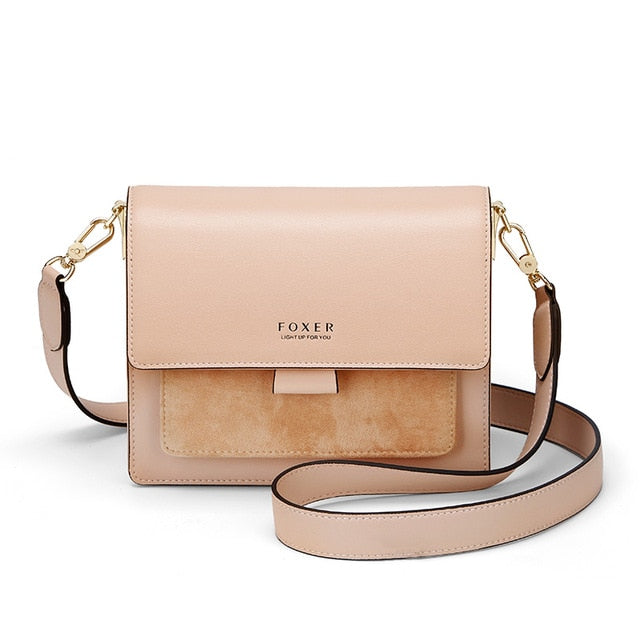 FOXER Women Bags Split Cow Leather Crossbody Shoulder Bags 2020 Fashion Small Lady Flap Purse Female Bag Valentine Gift for Girl