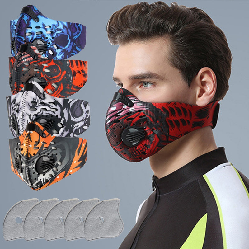 Face Mask Fashion With Carbon Filter Halloween Cosplay Sports Quick-Drying Keep Reusable Mask Protection Breathable Mask