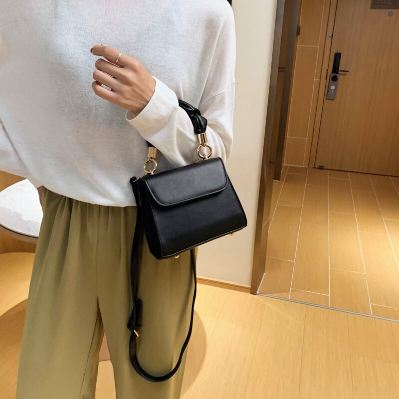 Fashion Handbags Small Shoulder Strap PU Leather Crossbody Bag For Women Solid Color Shoulder Handbags Female Simple Totes Bag