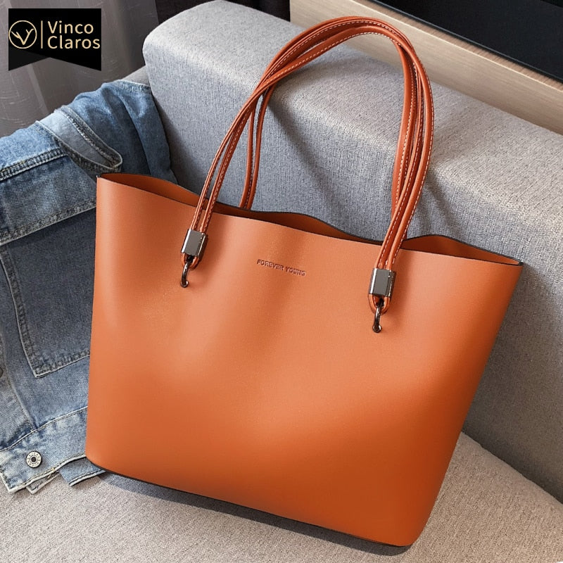 Fashion Leather Tote Bag Large Shoulder Bag Women's Bags Quality Luxury Handbags Women Bags Designer Bags for Women 2020 Trend
