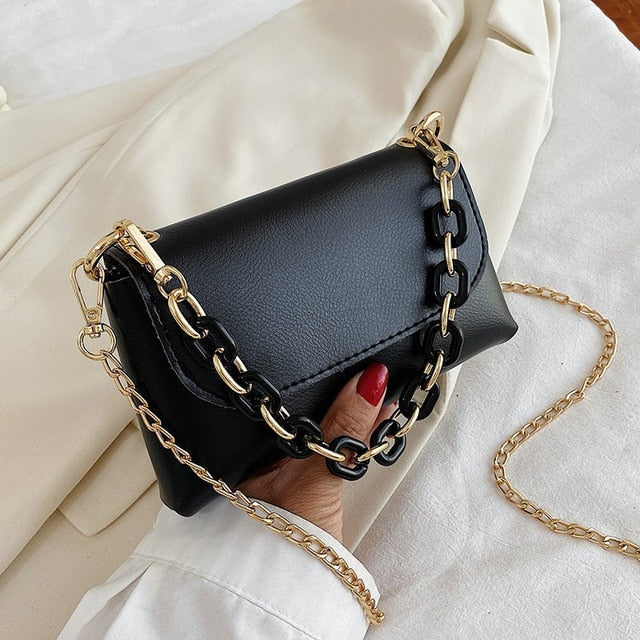 Fashion chain Simple Small Solid Color PU Leather Crossbody Bags For Women 2020 Summer Shoulder Hand Bag Travel Cute Handbags