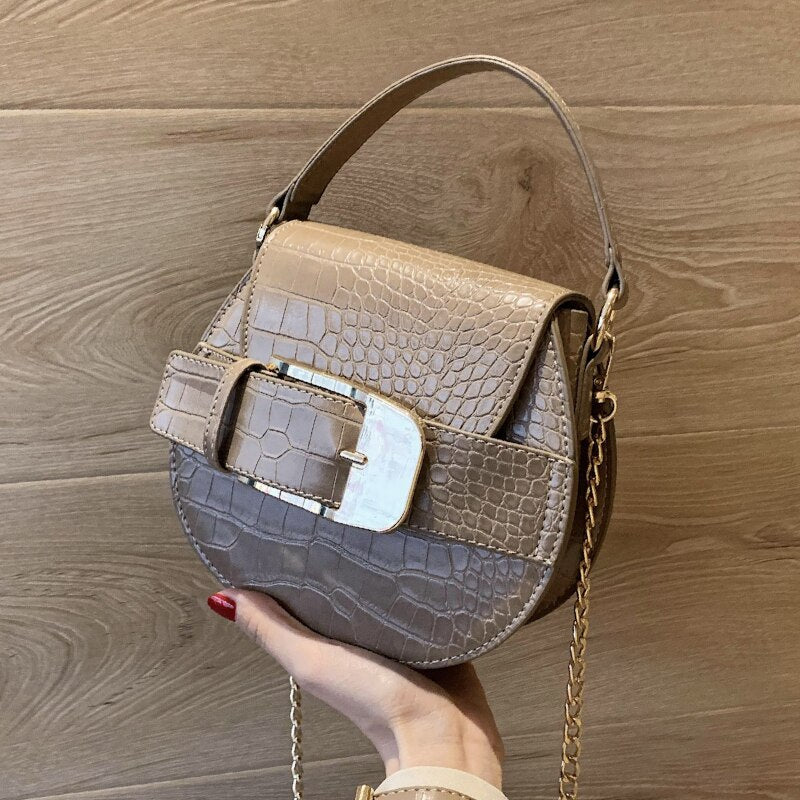 Fashionable Purses and Handbags Luxury Designer High Quality Chain Leather Shoulder Bag Brand Circular Crossbody Bags for Women
