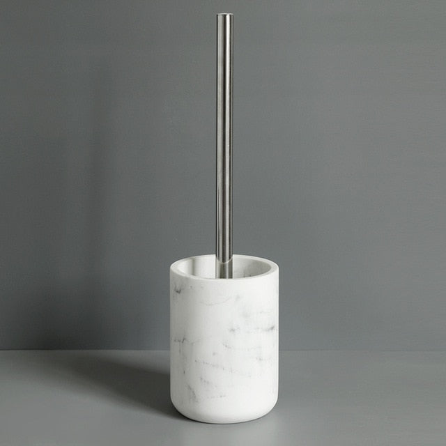 Five-piece Set Nordic Marble Texture Resin Bathroom Accessory Set Toothbrush Holder Toilet Brush Soap Dispenser Pump Bottle