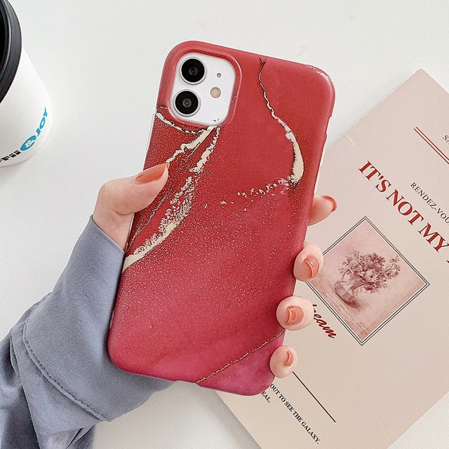 For iPhone 12 Pro Case Gradual Color Marble Phone Case For iPhone 12 11 Pro Max XR XS XS Max 7 8 Plus Soft IMD Phone Back Cover