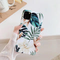 For iPhone 12 Pro Case Retro Banana Leaf Flower Phone Case For iPhone 12 Mini 11 Pro Max XR XS Max 7 8 Plus Soft IMD Cover Coque