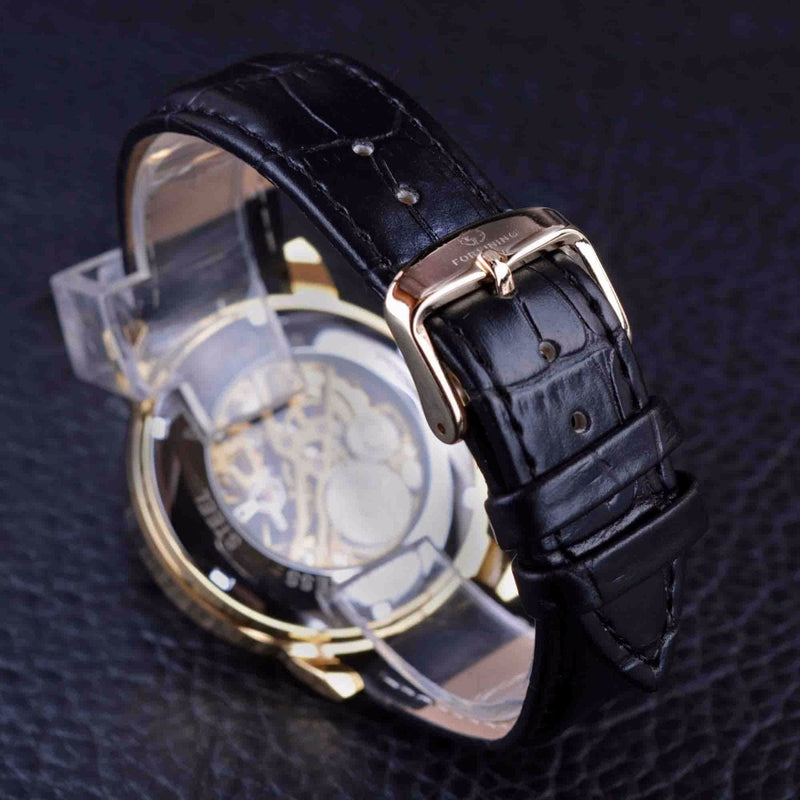 Forsining Men Watch Top Brand Luxury Transparent Roman Retro Series 3D Logo Designer Dial Mechanical Male Skeleton Wrist Watch
