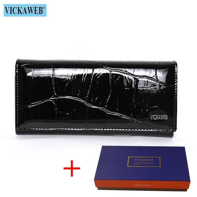 Free Gift Genuine Leather Women Wallet Magnetic Hasp Female Long Purse Ladies Coin Purses Fashion Wallets Women's Money Walet