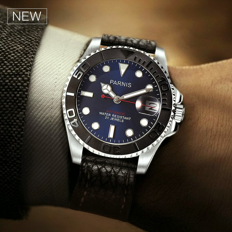 Free shipping Parnis Automatic Watch Diver Tritium Miyota 8215 Mechanical Watches Sapphire crystal automatico Men