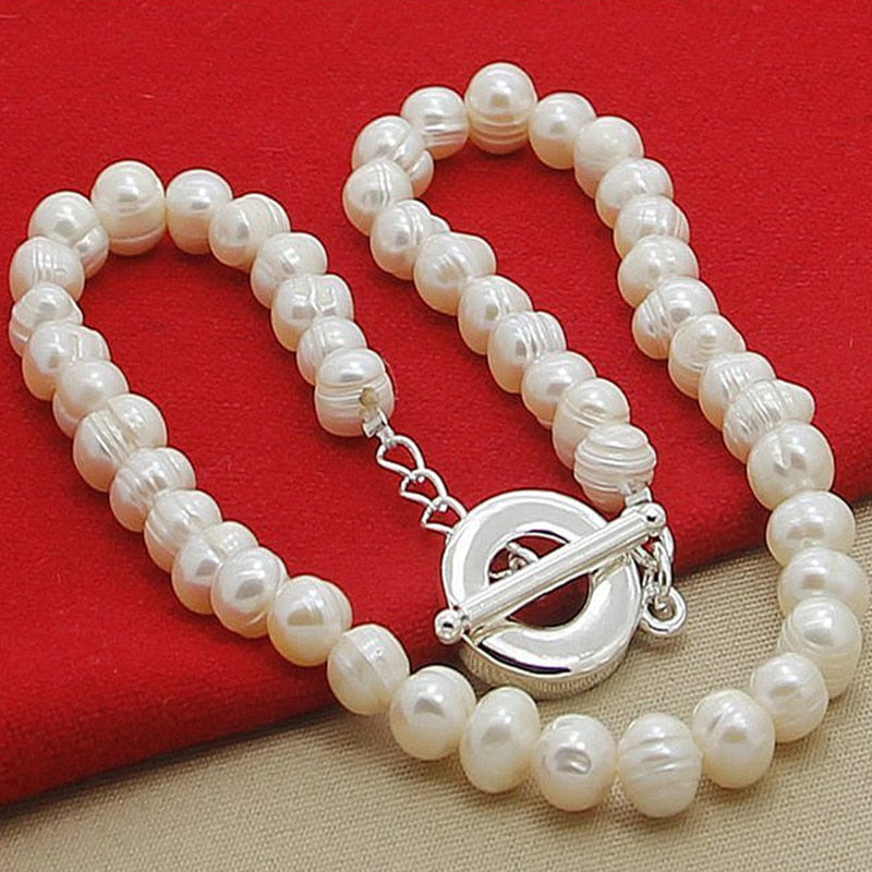 Freshwater Pearl Necklaces 925 Silver Necklaces Jewelry For Women Wedding Fashion Jewelry