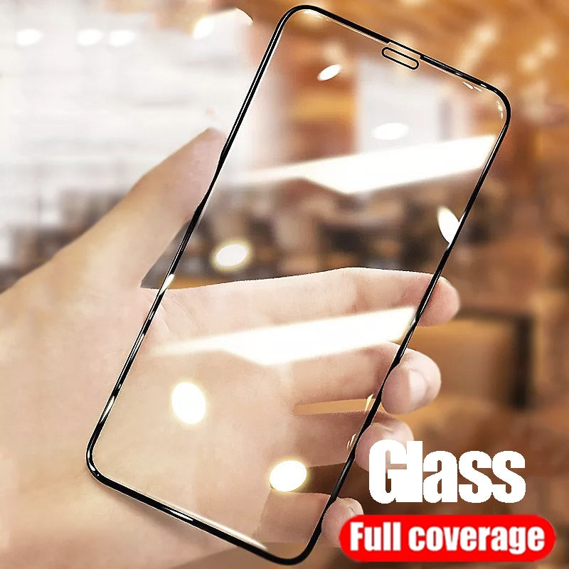 Full Cover Protective Glass On For iPhone 11 12 Pro Max Screen Protector For iPhone X XR Xs Max 6 7 8 Plus 12 Mini Glass