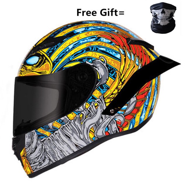 Full Face Motorcycle Helmet Casco Moto Professional Racing Helmet Capacete Moto Kask DOT Motocross Off Road Touring with mask S