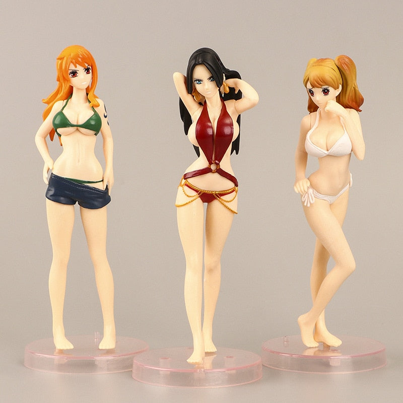 [Funny] 17.5cm One Piece 3 styles Sexy Swimsuit Nami action figure PVC Collection model home decoration gift toy