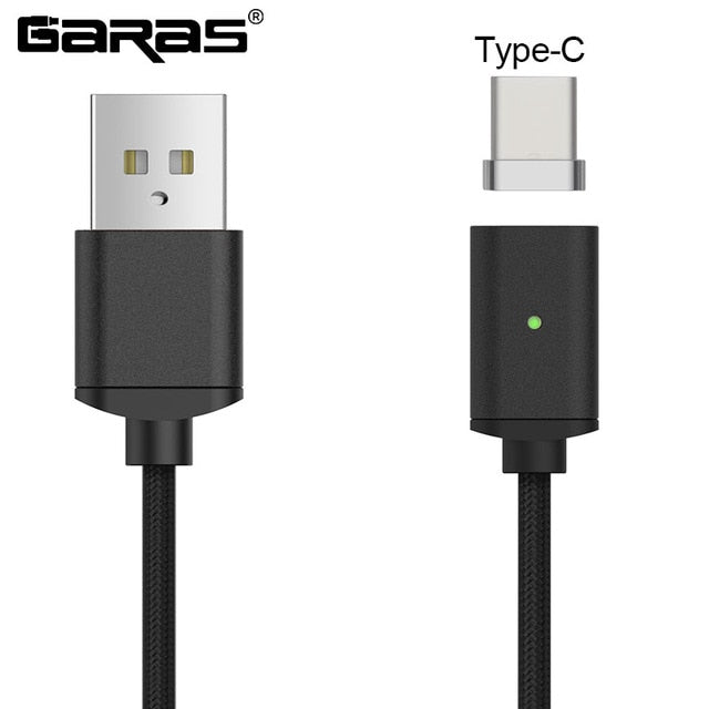 GARAS Magnetic Cable Micro USB/Type C  Charger 3 in 1  Type C Fast Charging Mobile Phone Cables  Usb C android Charger and  Data