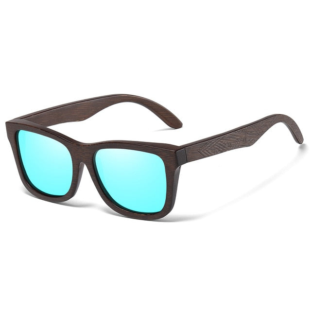 GM Natural Bamboo Wooden Sunglasses Handmade Polarized Mirror Coating Lenses Eyewear With Gift Box