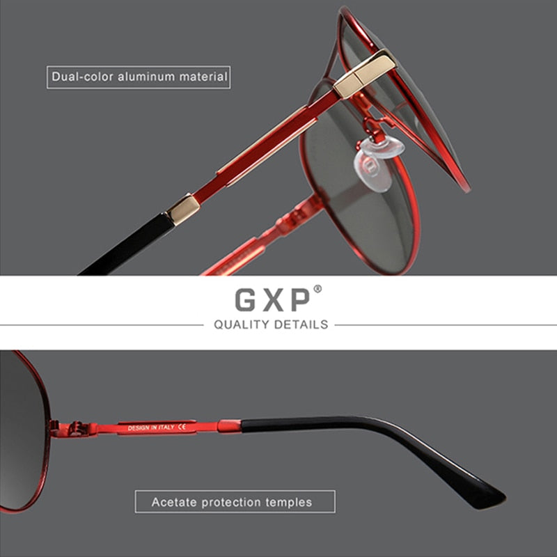 GXP Fashion Aluminum pilot Sunglasses Polarized Sun glasses Men And Women Mirror Photochromic Lens Anti-glare Driving Eyewear