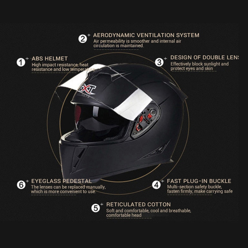 GXT Motorcycle Moto Helmet Full Face Racing  Helmets Motorbike Winter Moto Casco Capacete