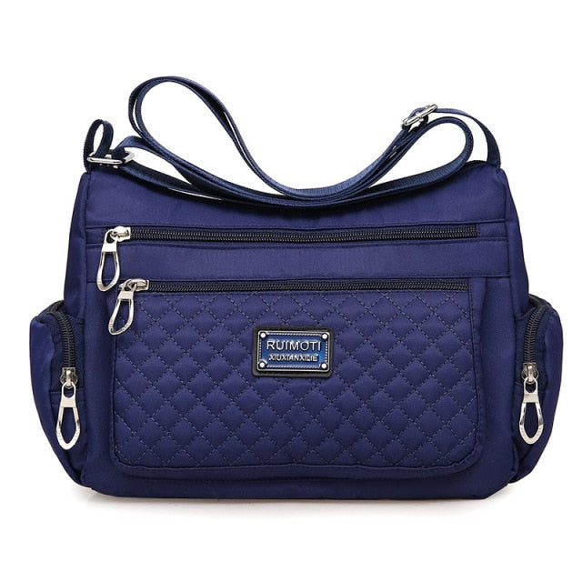 Geestock Women's Crossbody Bag Waterproof Nylon Plaid Shoulder Messenger Bags Casual Top-handle Ladies Handbag Travel Tote