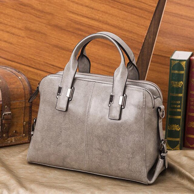 Genuine Leather Women Totes Luxury Handbags Double Zipper Design Ladies Shoulder Bags Designer Real Cowhide Handbag Sac A Main