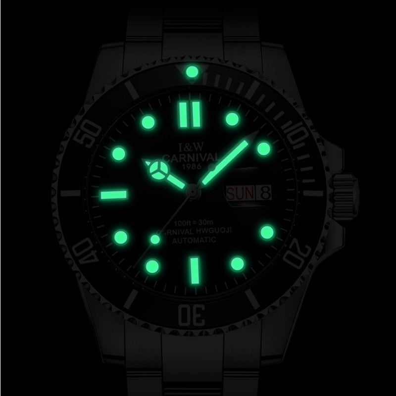 Ghost Series Dive Watch Automatic CARNIVAL Fashion Sport Mechanical Watch Men Sapphire Calendar Luminous Waterproof Montre homme