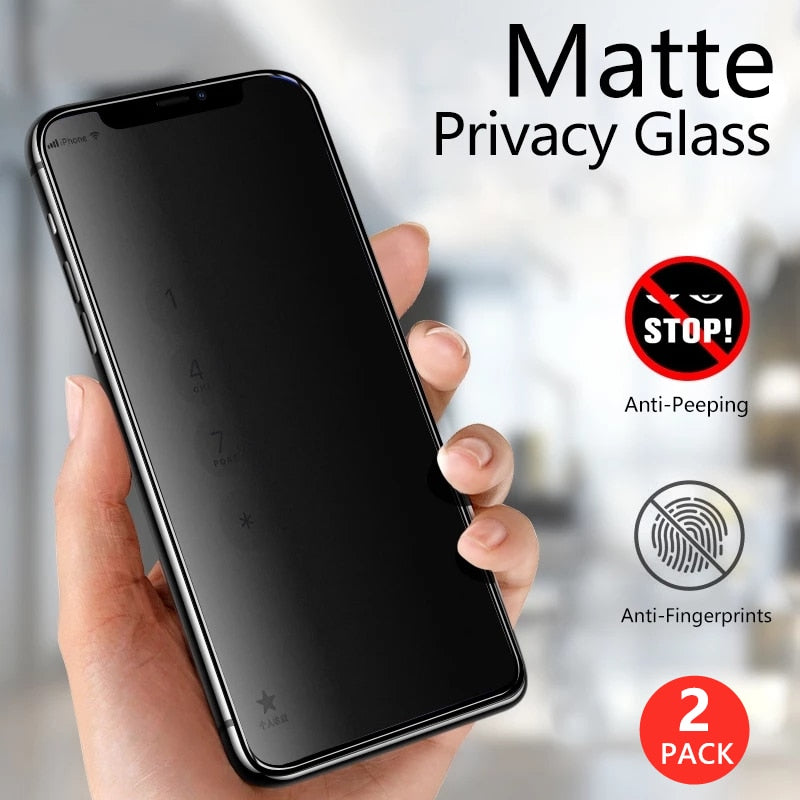 HD Matte Anti-spy Screen Protectors for Iphone 12 11 Pro Max Mini X XR XS Privacy Ceramic Protective Film on 6 7 8 Plus No Glass