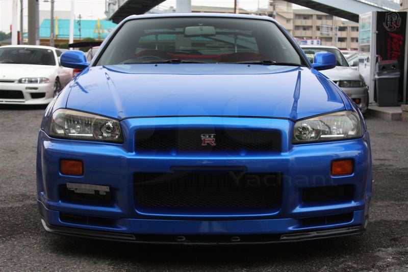 Car-Styling FRP Fiber Glass Front Lip Fit For 1999-2002 Skyline R34 GTR OEM Front Bumper NI Style Bottom Lip with Undertray