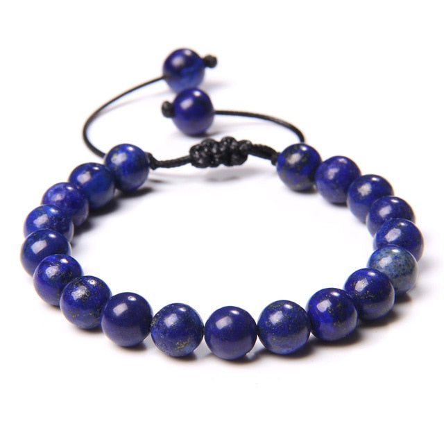 Handmade Braided Bracelet Men Women Chakra Natural lapis lazuli Tiger Eye Stone Beads Bracelet Adjustable Yoga Energy Jewelry