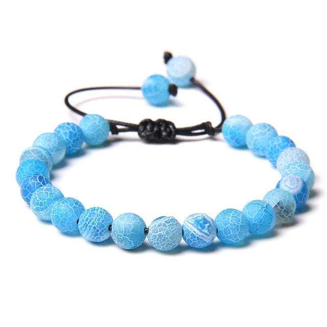 Handmade Braided Bracelet Men Women Chakra Natural lapis lazuli Tiger Eye Stone Beads Bracelet Adjustable Yoga Energy Jewelry