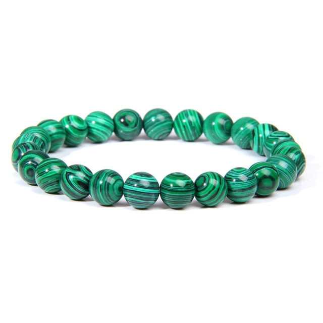 Handmade Natural Stone African Turquoises Beads Bracelet Men Yoga Mala Jewelry Green Moss Agates Beaded Bracelet for Women Men