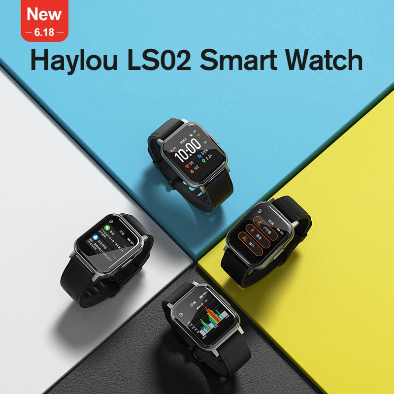 Haylou Solar Mini Haylou LS02 Smart Watch,IP68 Waterproof ,12 Sport Models,Bluetooth 5.0 Sport Heart Rate Monito,English Version