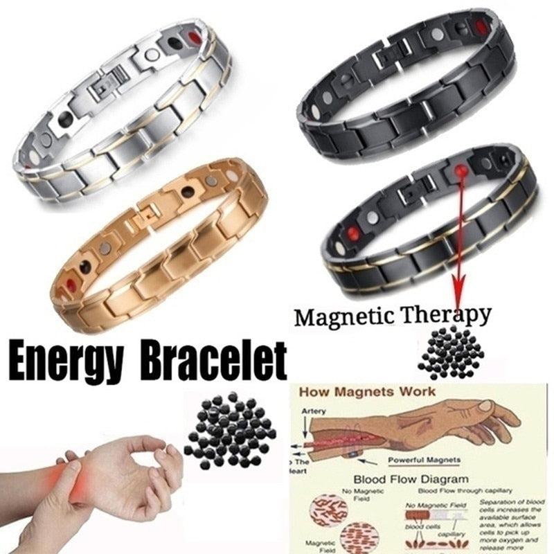 Health Care Weight Loss Magnetic Therapy Elemental Bracelet Arthritis Pain Relief Health Energy Bio Magnetic Male Gift