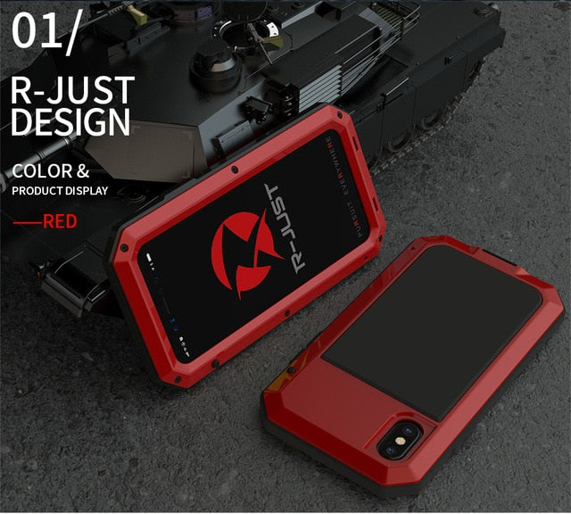 Heavy Duty Metal Aluminum Phone Case for iPhone 12 11 Pro Max XR XS 6 6S 7 8 Plus X 5S SE 2020 Doom Armor Shockproof Case Cover