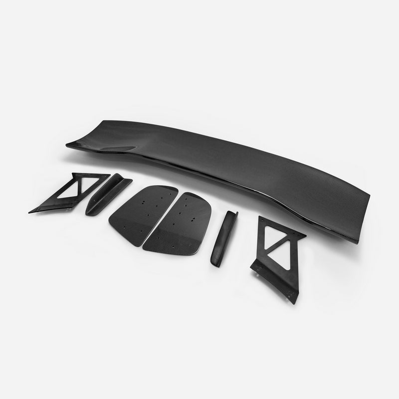 Car Accessories For GT86 BRZ VTX Type-2v Style Carbon Fiber GT Wing 1350mm Glossy Finish VOL Rear Wing Splitter Set Drift Trim
