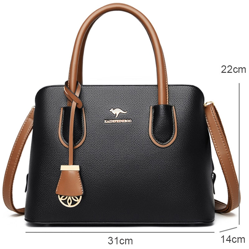 High Quality Artificial Leather Top-handle Shoulder Bag Women Large Capacity Purses and Handbags Luxury Designer Bolsa De Mujer