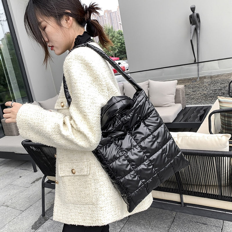 High Quality Space Cotton Ladies Handbags 2021 Winter New Fashion Shoulder Crossbody Bags For Women Brand Designer Ms. Tote Bag