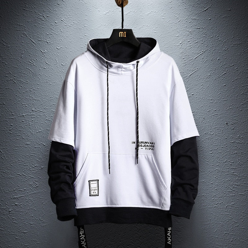 Hoodie Sweatshirt Mens Hip Hop Pullover Hoodies Streetwear Casual Fashion Clothes colorblock hoodie  cotton