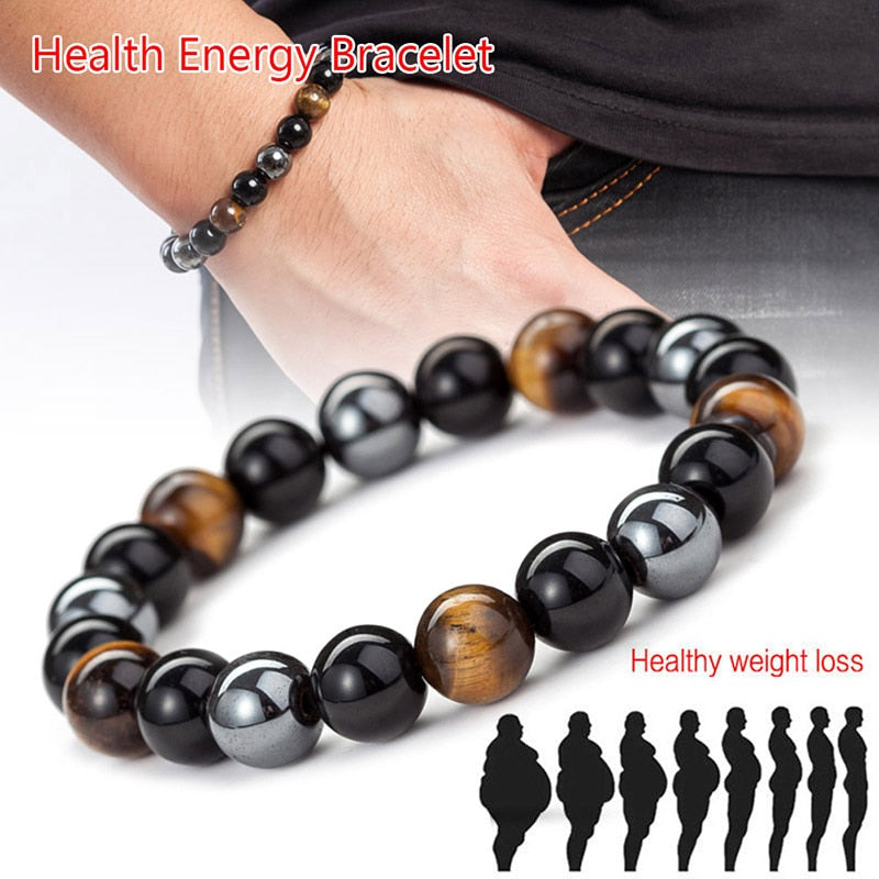Hot Magnetic Tiger Eye Hematite Stone Bead Couple Bracelet Health Care Magnet Men Women Help Weight Loss Jewelry