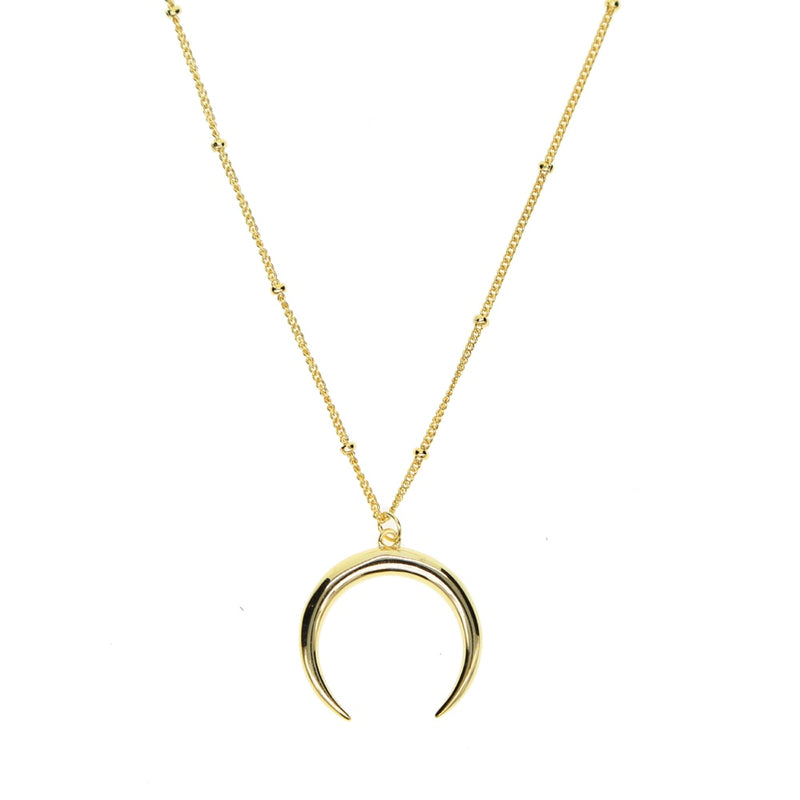 Hot Sale Delicate Moon pendant Necklace Jewelry Curved Moon Necklace Gold color 925 Silver Moon Necklace Jewelry Birthday Gift