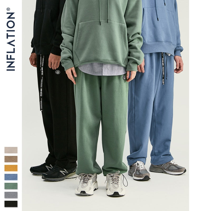 INFLATION Men Tracksuit 2020 Fashion Pure Color Sweatshirt Set For Couple Hoodie Suit Woman Comfort Hip Hop Sweatpant Set Men