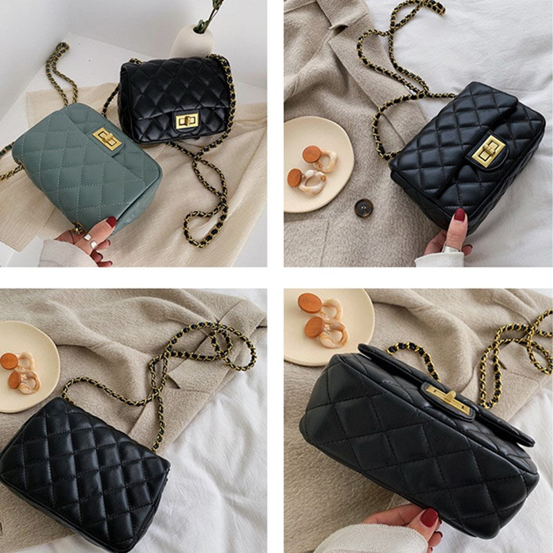 INs Korea Style PU Leather For Women Handbags Purses Ladies Crossbody Shoulder Bags Girls Chain Mini Phone Bags Bolsos Feminina