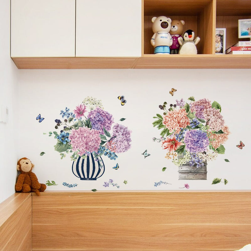 Ikebana Wall Stickers Bedroom Flower One Piece Fridge Stickers Living Room Kitchen Furniture Home Decoration Accessories QT1831