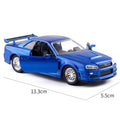 JADA 1/32 CARS Fast and  Furious Nissan Skyline GTR (R34) Collector Edition Metal Diecast Model Cars Kids Toys