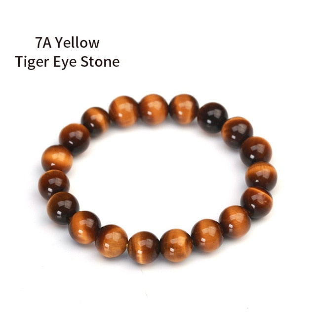 JD 8 Size 4-18MM Minimalist Natural Stone Beads Tiger Eye Bracelet Charm Natural Stone Braslet For Man Handmade Casual Jewelry