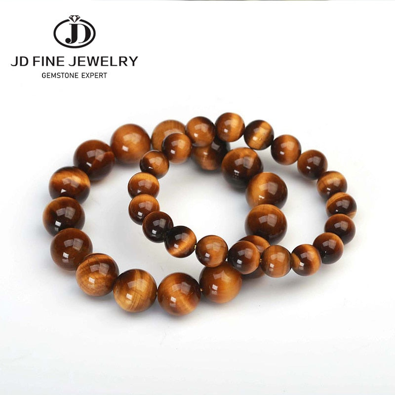JD 8 Size 4-18MM Minimalist Natural Stone Beads Tiger Eye Bracelet Charm Natural Stone Braslet For Man Handmade Casual Jewelry