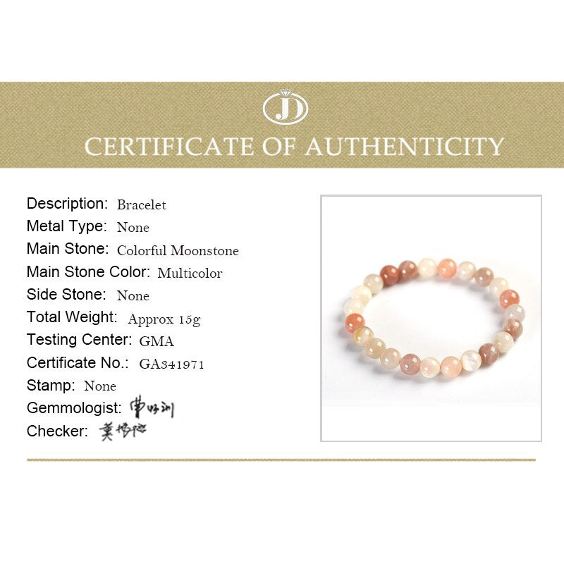 JD AAA Natural Colorful Moonstone Bracelet 4-12mm Labradorite Beads Bracelets for Women Bracelet Jewelry Accessories