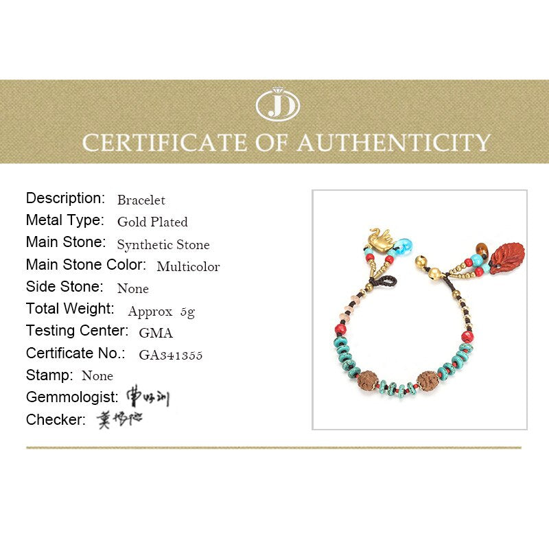 JD Bohemia Turquoise Bodhi Beads Bracelets for Women Bracelet Gemstone Beaded Bracelet With  Elephant Charms Fashion   Gifts