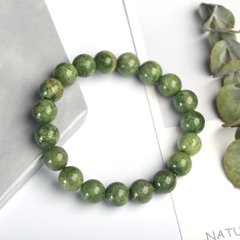 JD Natural Green Chrome Diopside Bracelet 9-10mm Green Diopside Gemstone Bracelet Minimalist Style Gift For Women