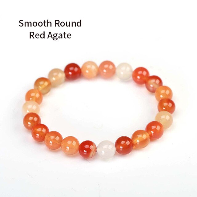 JD Original Natural Red Agate Bracelet Fashion Diy Jewelry Nature Handmade Lucky Gifts Stone Unisex Classic Vintage Gemstone