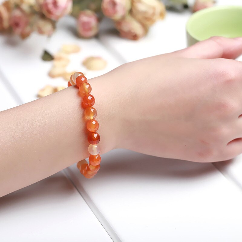 JD Original Natural Red Agate Bracelet Fashion Diy Jewelry Nature Handmade Lucky Gifts Stone Unisex Classic Vintage Gemstone