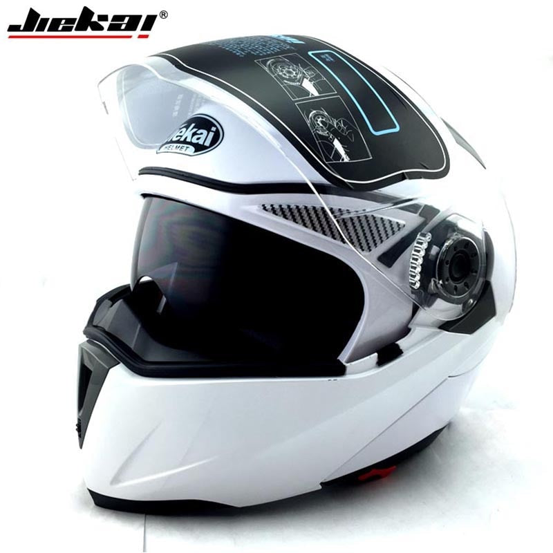 JIEKAI helmet Motorcycle Flip up helmet motorbike protective headgear helmets Racing Double lens sun Shade helmet 105